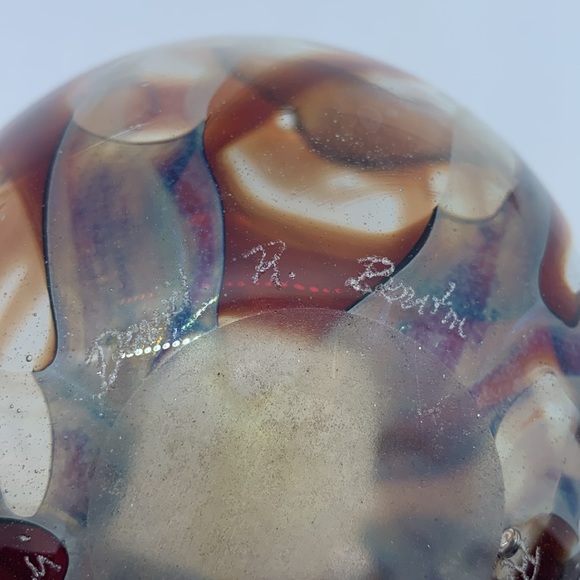 Stunning 1979 signed David R. Boutin RAINBOW GLASS WORKS hand blown vase - Picture 6 of 9